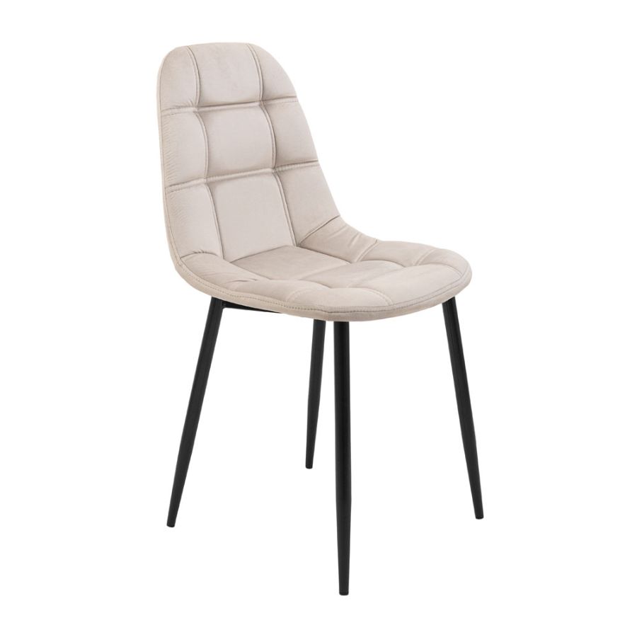 production of chairs in any upholstery, with black, white and wood colored metal legs