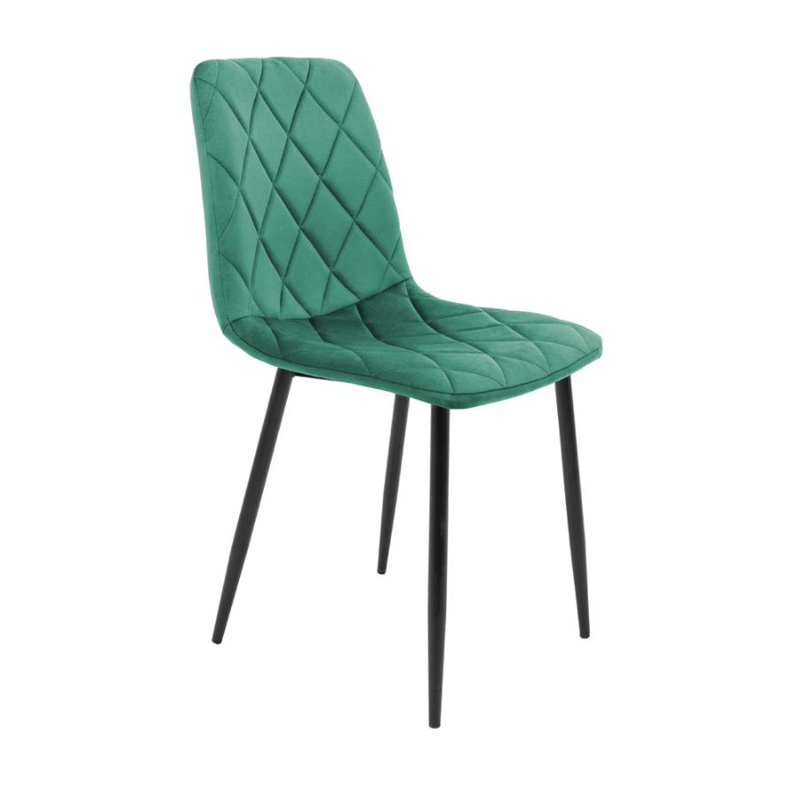 production of chairs in any upholstery, with black, white and wood colored metal legs