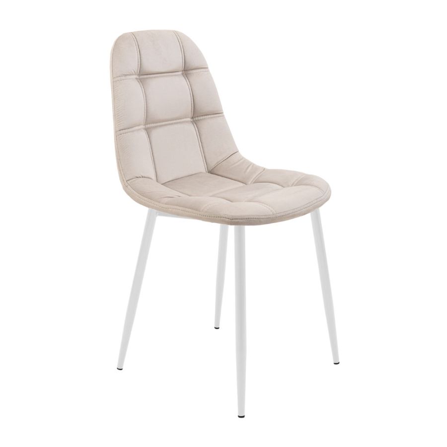 production of chairs in any upholstery, with black, white and wood colored metal legs