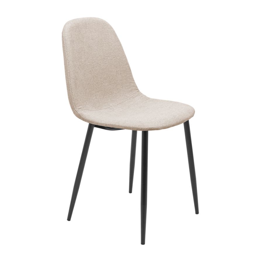 production of chairs in any upholstery, with black, white and wood colored metal legs