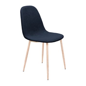 Chair Macao U with wood colored metal legs