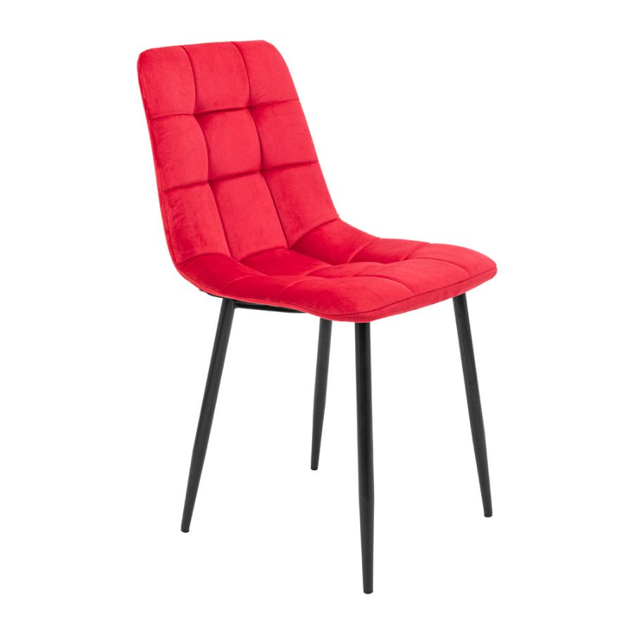 production of chairs in any upholstery, with black, white and wood colored metal legs